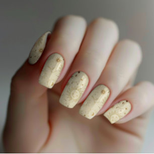 Elegant Chic Golden Celestial Astrological Zoadic Minx Nail Art