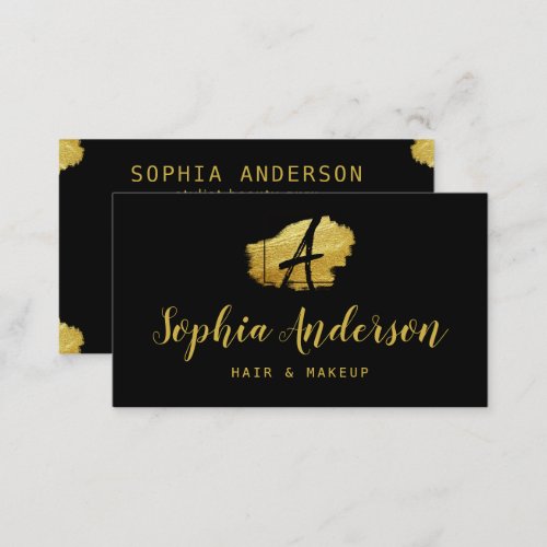 Elegant Chic Golden  Signature Script Business Business Card
