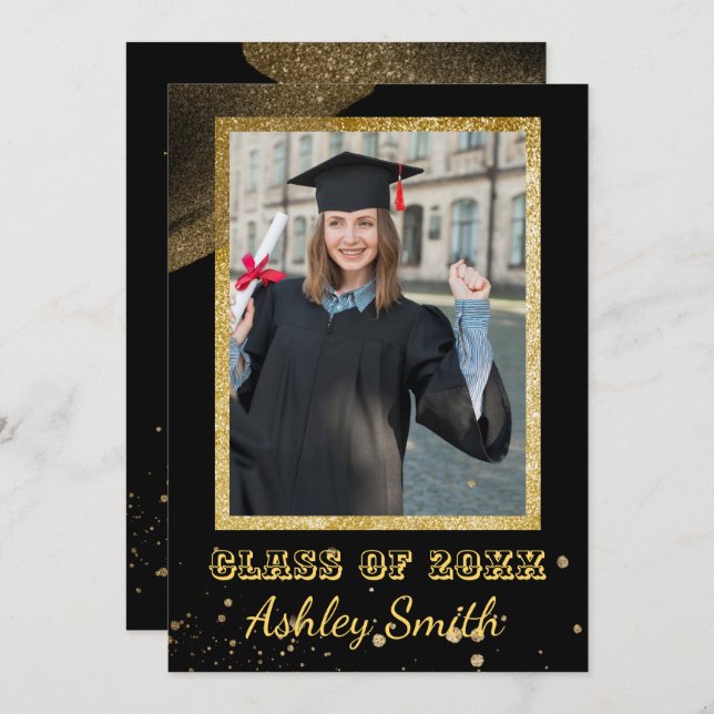 Elegant Chic  Graduation Invitation (Front/Back)