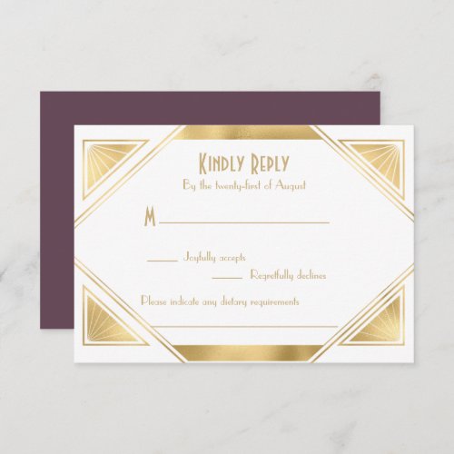 Elegant chic  Great Art Deco RSVP Card