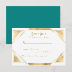 Elegant chic Great Gatsby Art Deco RSVP Card