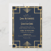 Elegant chic  Great Gatsby Art Deco Wedding Invita Invitation (Front)