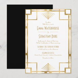 Elegant chic  Great Gatsby Art Deco Wedding Invita Invitation