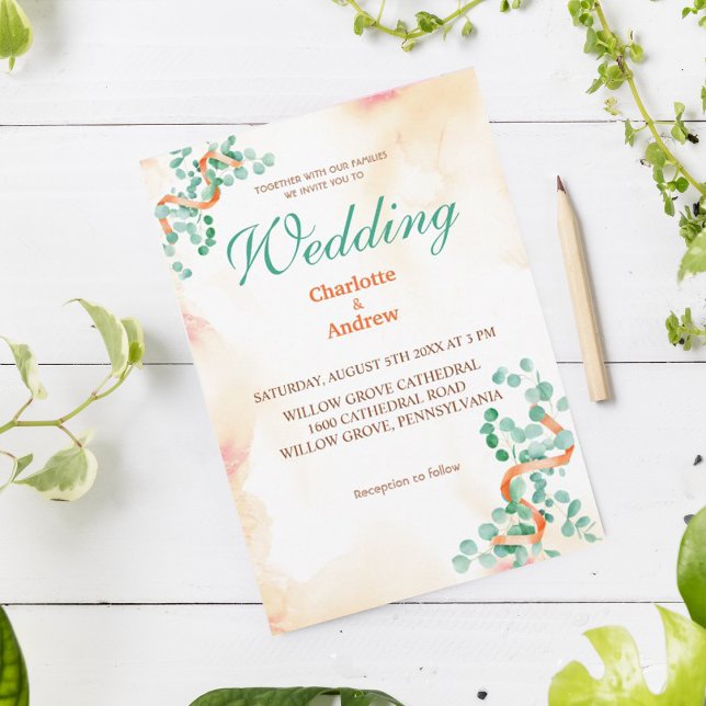 Elegant Chic green Eucalyptus Wedding Invitation (Creator Uploaded)