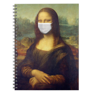 Elegant Chic Green Mona Lisa Covid 19 Painting Notebook