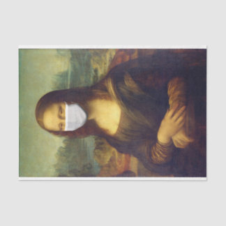 Elegant Chic Green Mona Lisa Covid 19 Painting Tissue Paper