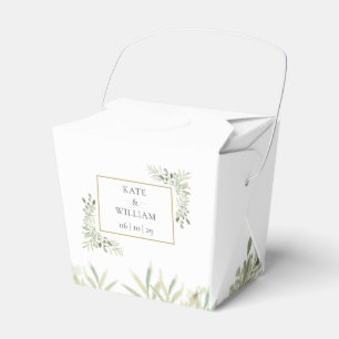 Elegant Chic Greenery Wedding Favor Box