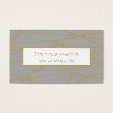 Elegant Chic Grey Geometric Gold Professional Business Card Elegant Chic Grey Geometric Gold Professional Business Card