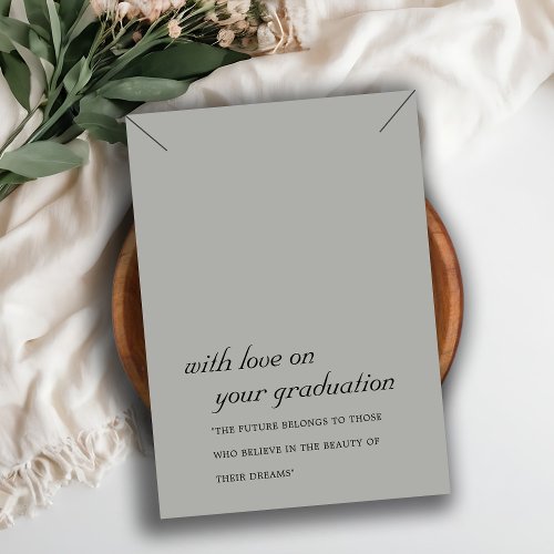 ELEGANT CHIC GREY GRADUATION NECKLACE DISPLAY CARD