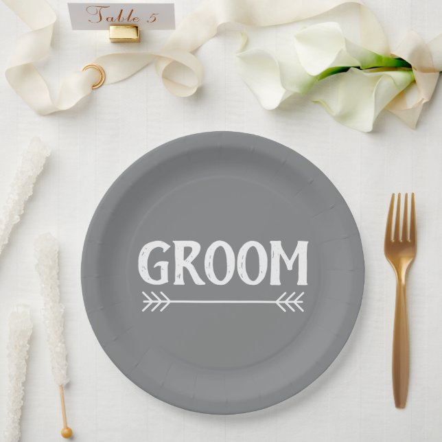 elegant chic GROOM | Paper Plates (Wedding)