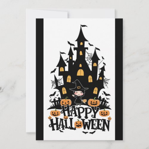 Elegant Chic Happy Halloween Holiday Card