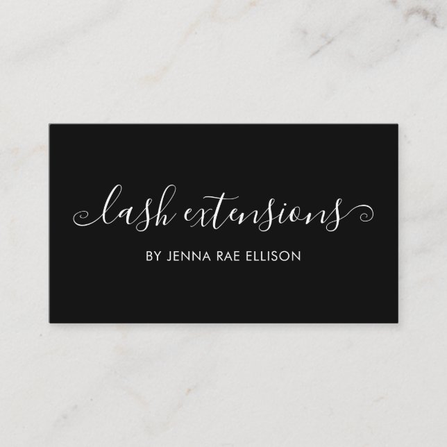 Elegant Chic Lash Aftercare Instruction Card (Front)