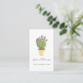 Elegant Chic Lavender Flower Farm Business Card (Standing Front)