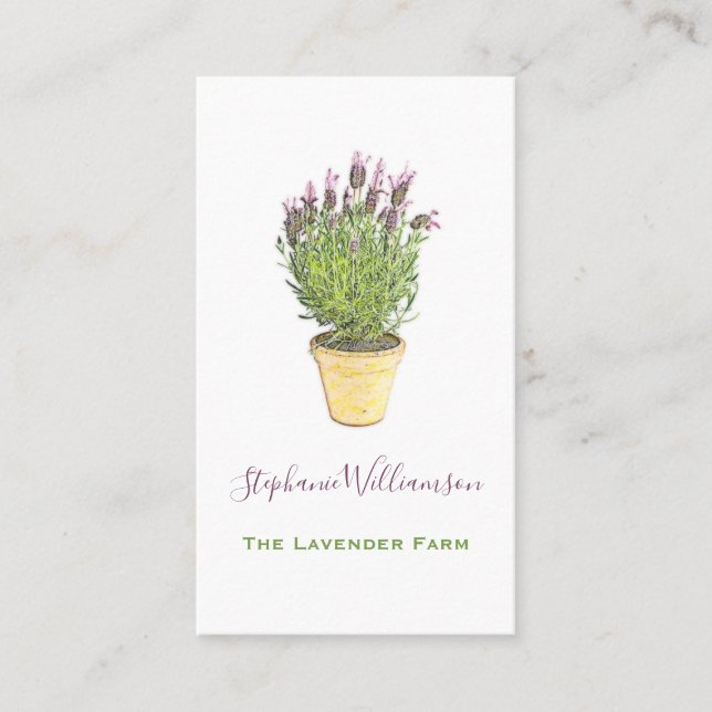 Elegant Chic Lavender Flower Farm Business Card (Front)