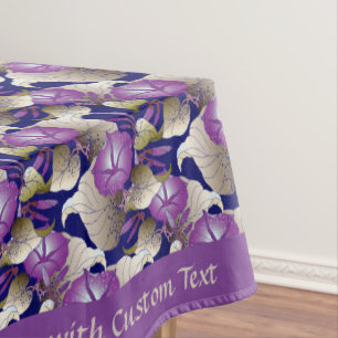 Elegant Chic Lavender Purple Flowers Floral Design Tablecloth