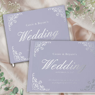 Elegant Chic Lavender Purple Wedding Foil Guest Book