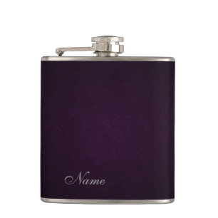 Elegant chic leather look personalized hip flask