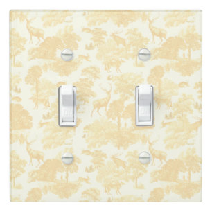 Elegant Chic Light Cream Beige Toile Deer Woodland Switch Cover