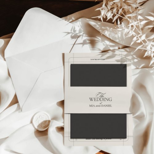 Elegant Chic Light Gray Wedding Invitation Belly Band