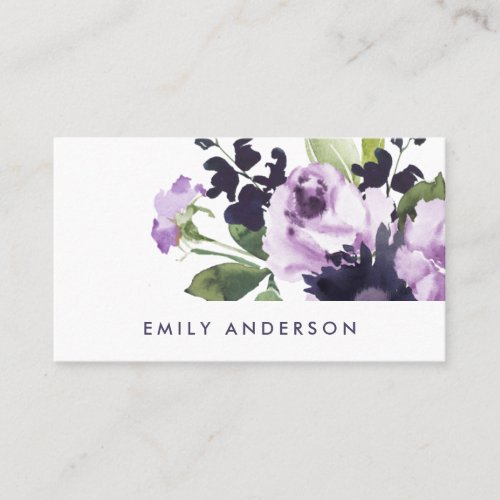 ELEGANT CHIC LILAC PURPLE ROSE PEONY FLORAL BUNCH BUSINESS CARD