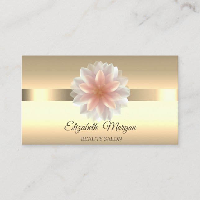 Elegant Chic Lotus Flower Makeup Business Card (Front)