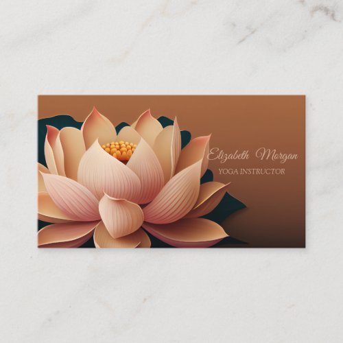 Elegant Chic Lotus Yoga Instructor Business Card