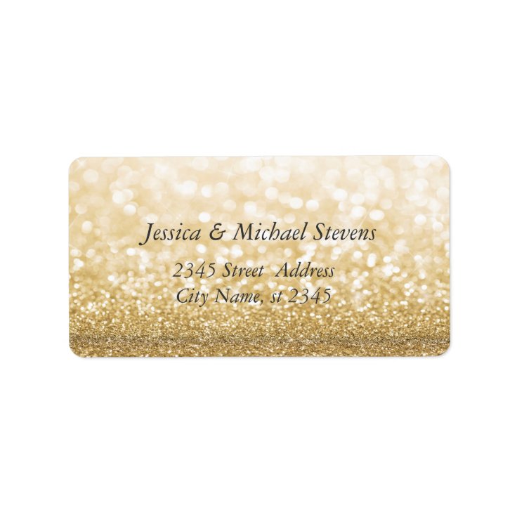 Elegant chic luxury contemporary gold glittery label | Zazzle
