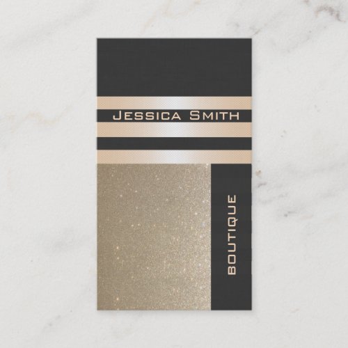 Elegant  chic luxury contemporary golden glittery business card