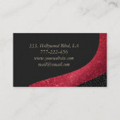 Elegant chic luxury contemporary leopard glittery business card (Back)