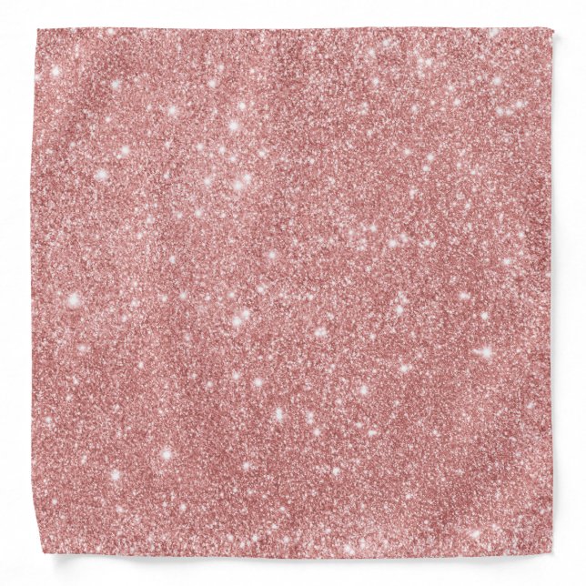Elegant Chic Luxury Faux Glitter Rose Gold Bandana (Front)