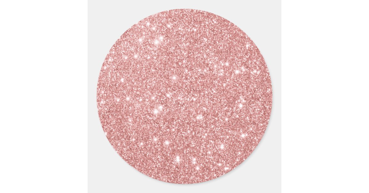Elegant Chic Luxury Faux Glitter Rose Gold Classic Round Sticker Zazzle Com