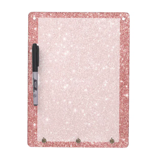 Elegant Chic Luxury Faux Glitter Rose Gold DryErase Board Zazzle
