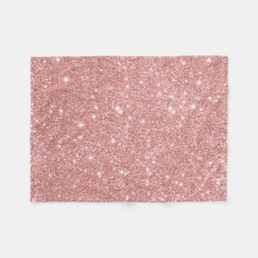 Elegant Chic Luxury Faux Glitter Rose Gold Fleece Blanket Zazzle