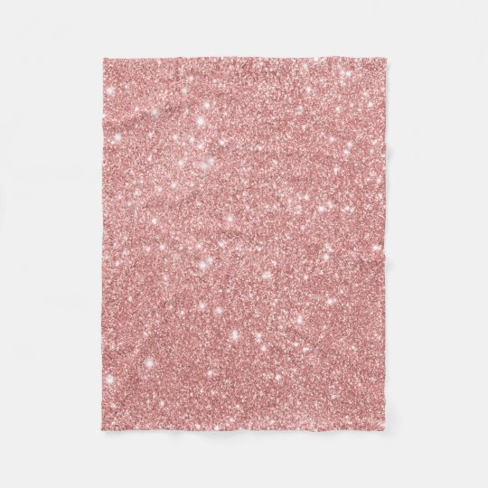 Elegant Chic Luxury Faux Glitter Rose Gold Fleece Blanket