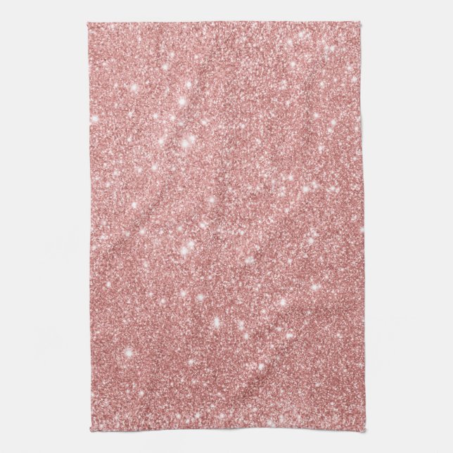 Elegant Chic Luxury Faux Glitter Rose Gold Towel (Vertical)