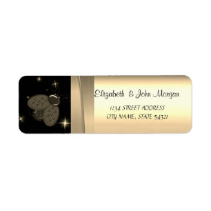 Elegant Chic Luxury ,Faux Gold,Black,Ladybug Label