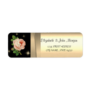 Elegant Chic Luxury ,Faux Gold,Black,Rose Label