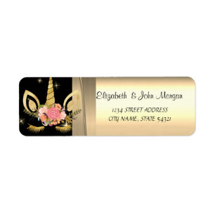 Elegant  Chic Luxury ,Faux Gold,Black, Unicorn Label