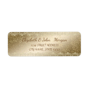 Elegant Chic Luxury ,Faux Gold,Lace,Confetti Label