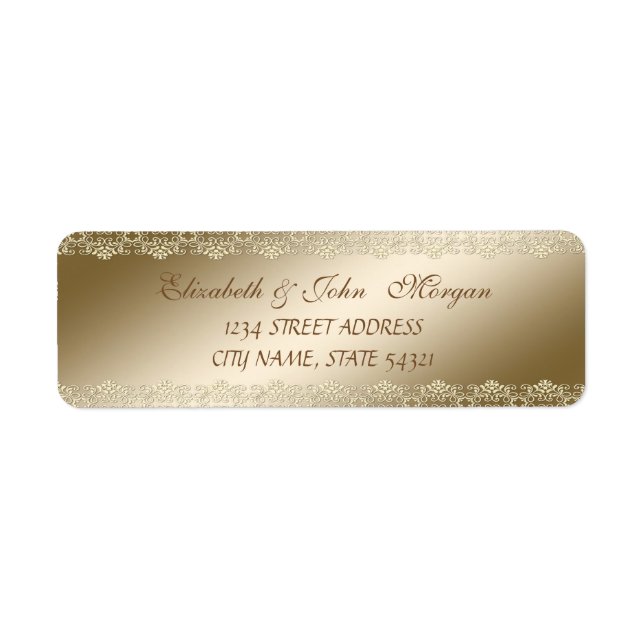 Elegant  Chic Luxury ,Faux Gold,Lace Label (Front)