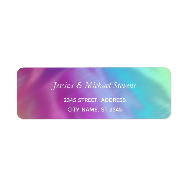 Elegant chic luxury holographic glittery look label (Front)
