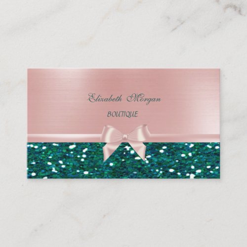 Elegant Chic  Luxury   Pink Ribbon Bow Business Card