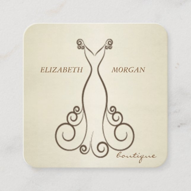 Elegant Chic Luxury Professional,Dress Square Business Card (Front)