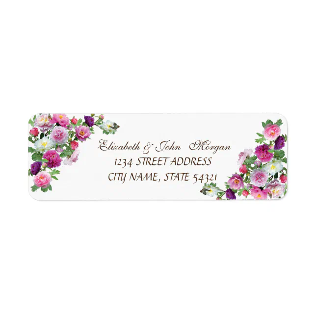 Pink Roses Address Labels Elegant Chic Luxury -Roses Address Label | Zazzle