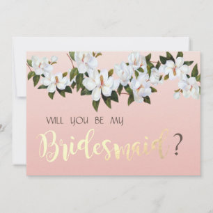 Elegant Chic Magnolia Floral Bridesmaid Card