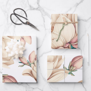 Elegant chic Magnolia flower  Wrapping Paper Sheets