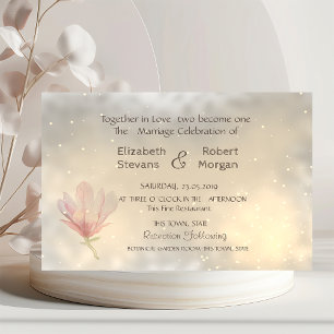 Elegant Chic  Magnolia Wedding Invitation