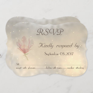 Elegant Chic Magnolia Wedding RSVP Card