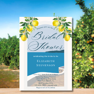 Elegant Chic Mediterranean Coast Bridal Shower Invitation