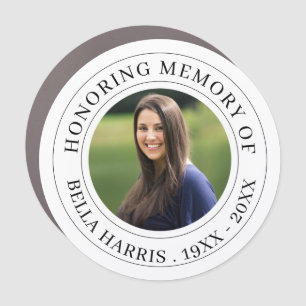 Elegant Chic Memorial Photo Tribute Design Car Magnet